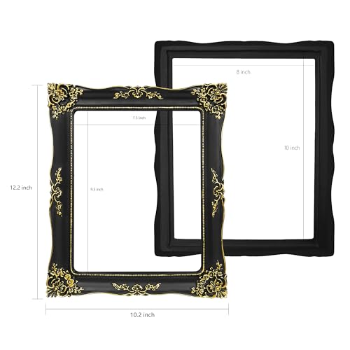 Open Picture Frame for Canvas Paintings, Gallery Walls, DIY Craft Projects - color: Black - Straight Edges