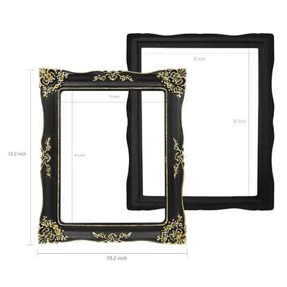 Open Picture Frame for Canvas Paintings, Gallery Walls, DIY Craft Projects - color: Black - Straight Edges