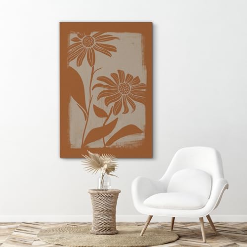 SIGNFORD Canvas Print Wall Art Watercolor Floral Retro Abstract Silhouette Nature Wilderness Illustrations Floral Botanical Print Modern Art Decorative Multicolor Rustic Cozy for Bedroom - 12"x18" - color: Ab04-2312-avn24, size: 12" x 18"