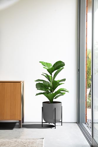 Veradek Mason Series Raised Lima Planter - Round Planter with Stand - color: Gray, size: 15 inch