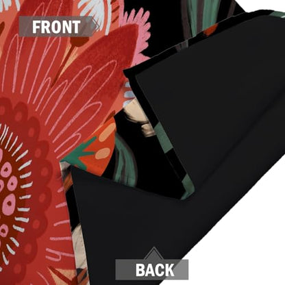 Tyrot Black Floral Grommet Blackout Curtains, 52W x 63L, 2 Panels - color: Crimson Shadow, size: 52"W x 63"L (Pack of 2)