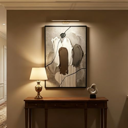 QKF 3Pcs Brown Abstract 3D Texture Black Aluminum Frame Canvas Wall Art - color: Taupe & Beige
