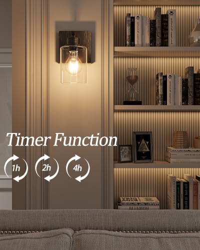 Rayogale Wireless Battery Operated Wall Sconce Set of 2 with Remote Control | Retro Industrial Black Brass Dimmable Easy Install Rechargeable Wall Light with Timer for Living Room Bedroom Emergency 3000K - color: Retro Black Brass(Clear Lampshades)