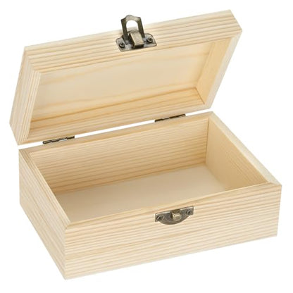 Small Unfinished Wooden Storage Box (Large 5.9 * 3.7 * 2.5 inch) - size: Large 5.9*3.7*2.5 inch