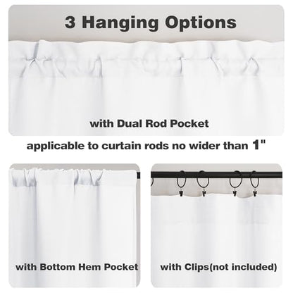 Chyhomenyc White Curtains 72 Inch Length 2 Panels Set - color: White, size: 40"W x 72"L (Pack of 2)
