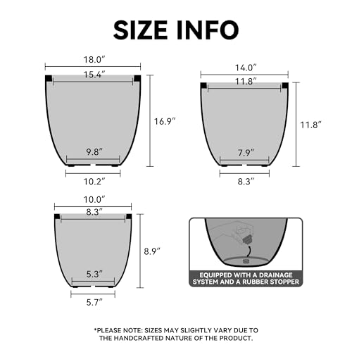 Kante Modern Home Minimalist 18" Dia Pale Gray Concrete Bowl Planter - color: Concrete Gray, size: 18-Inch Dia