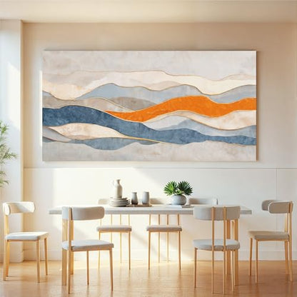 Large Blue And White Abstract Wall Art For Living Room Prints 29"×58" - color: LAI-11E, size: 58"L x 29"W