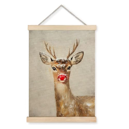 Luvadian Winter Wall Art - Rudolph Red Nose Reindeer, 16x24 Inch - color: Christmas Reindeer, size: 16x24