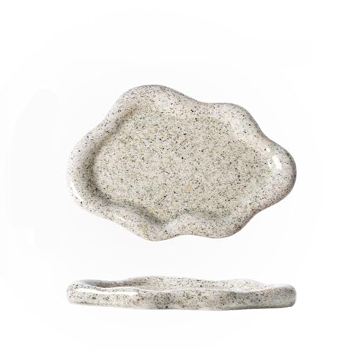 Jewelry Tray for Women, Cloud Shape Ceramic Trinket Dish, Jewelry Organizer Storage Holder for Ring Earring Bracelet Necklace, Make Up Organizer (White) (Stone Grey) - color: Stone Grey