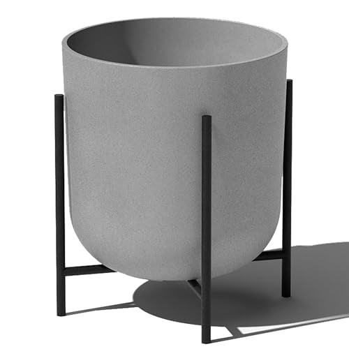 Veradek Mason Series Raised Lima Planter - Round Planter with Stand - color: Gray, size: 15 inch