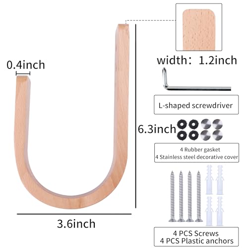 2 Pack Curtain Tiebacks Natural Wood Curtain Holdbacks, Wood - color: Wood