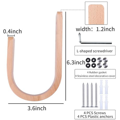 2 Pack Curtain Tiebacks Natural Wood Curtain Holdbacks, Wood - color: Wood