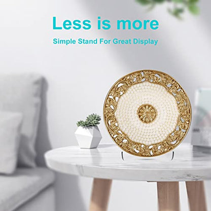 Boloyo Flat Back Acrylic Plate Display Stand , 4.5 Inch 5PC Clear Acrylic Display Holder Easel Base for Home Office Kitchen School Art Display - color: Flat Back, size: 4.5 inch(5PC)