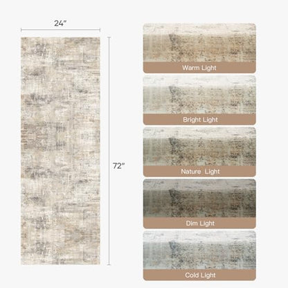 2X6 Area Rug for Hallways, Gold Abstract Washable Non-Slip Runner Rugs - color: Grey/Gold, size: 2' x 6' (Rectangular)