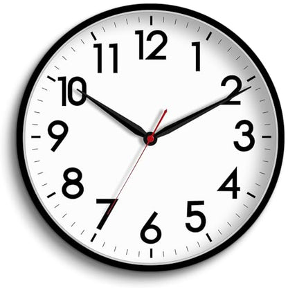 AKCISOT 16 Inch Wall Clock, Silent Battery Operated Analog Clock, Black - color: A_black, size: 16 Inch