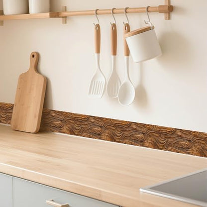 IVN Wallpaper Border Peel and Stick Wall Rustic Wood Grain 4x196 Inch - color: Rustic Wood Grain