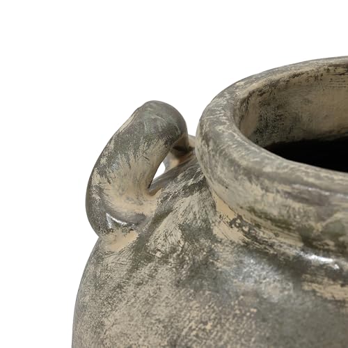 LuxenHome 15'' Rustic Ceramic Flower Vase, Brown - color: Brown 15''