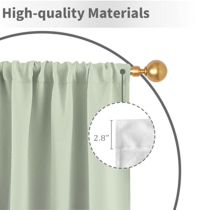 Sage Green Curtains, Ombre, 2 Panels, 42" W x 63" L, Rod Pocket - color: Sage Green, size: 42"W x 63"L (Pack of 2)