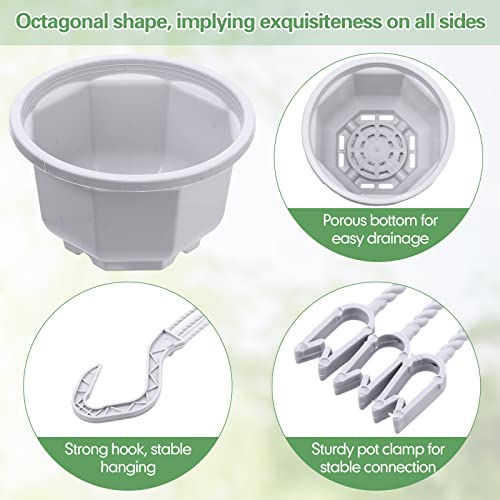 Roshtia 24 Pcs Hanging Planter Pot with Hook, Ceramic White, 6.7 Inch - color: Ceramic White, size: 6.7 Inch
