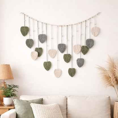 Boho Chic Rattan Wall Hanging Decor, Lightweight, Durable Polyester, Ideal for Bedroom & Living Room Boho Home Styling