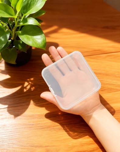 LJY 18 Clear Plastic Boxes, 3.7 x 3.7 x 1.4 in for Small Parts - color: Transparent, size: Single Size (3.7 x 3.7 x 1.4 inch)