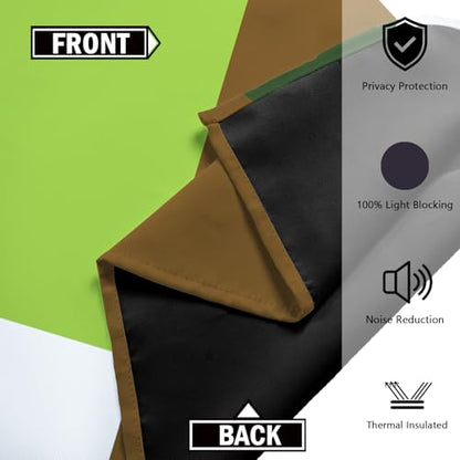Tyrot Avocado Green Blackout Curtains for Bedroom Living Room 96 inch - color: Avocado Green, size: 52"W x 96"L (Pack of 2)