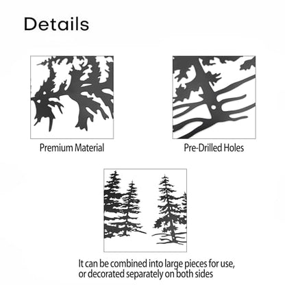 Metal Pine Tree Wall Art Forest Decor