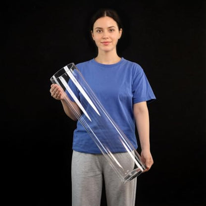 CYS EXCEL Cylinder Clear Glass Vase (H:26" D:6") | Multiple Size Choices Glass Flower Vase Centerpieces | Hurricane Floating Candle Holder Vase - size: H-26" D-6"