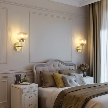 Battery Operated Wall Sconces Set of 2, Rechargeable No Hardwired Wall Light with Remote, 3 Color Dimmable for Bedroom Apartment Hallway - color: Gold