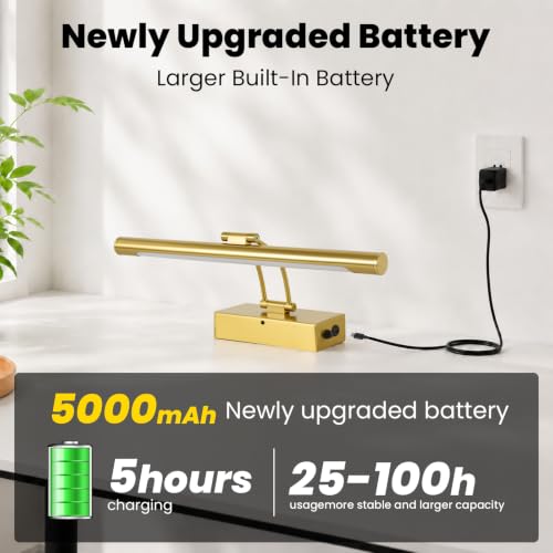 Battery Operated Picture Light for Wall,Gold 15.7-Inch - color: Gold, size: 15.7 Inch