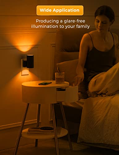 L LOHAS LED Night Light, Amber Nightlight,Dimmable Night Light,Light Sensor - color: Amber, size: 2 Pack