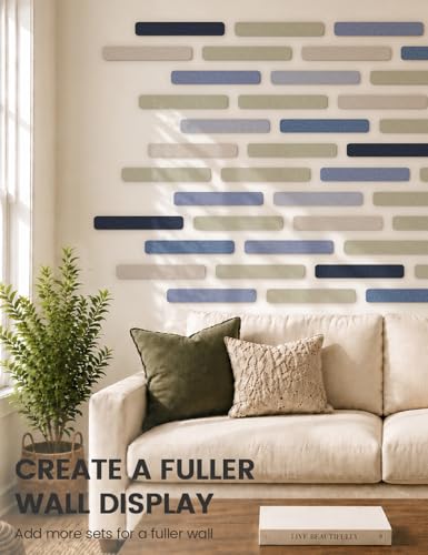 Fluxynara 13" x 2" Felt Wall Panels, Denim Mist - color: Denim Mist, size: 8-pack
