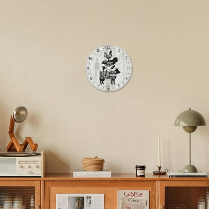 Small Farmhouse Kitchen Wall Clock 10 Inch - color: Gray, size: 10 Inch