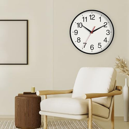 DAXSMY 16 Inch Wall Clock, Battery Operated Silent Non Ticking - color: A-black, size: 16"