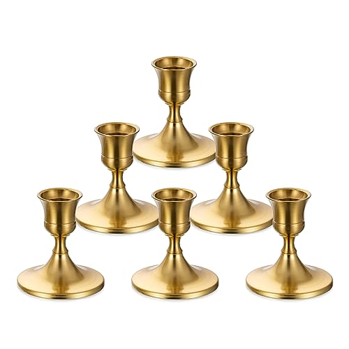 Sziqiqi Gold Candlestick Candle Holders, Set of 6, for Wedding Table - color: Gold-style 2, size: 6 Pcs