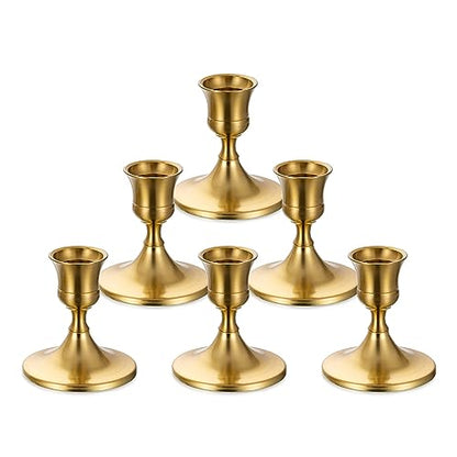 Sziqiqi Gold Candlestick Candle Holders, Set of 6, for Wedding Table - color: Gold-style 2, size: 6 Pcs