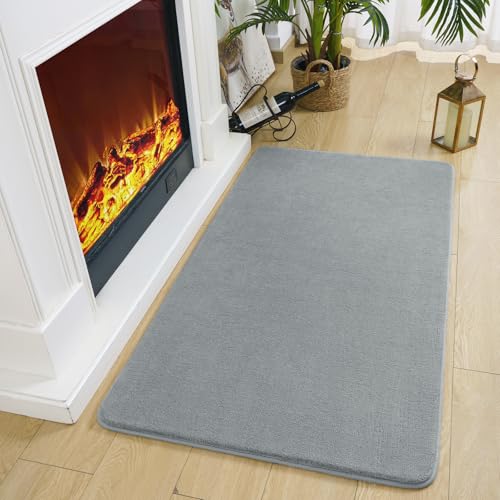 Amearea Modern Washable Runner Rugs, 2x4 Feet Grey Bedroom Runner Rug - color: Grey, size: 2' x 4' (Runner)