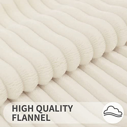 Simmore Fall Soft Cream White Flannel Throw Pillow Covers 18X18 Set of 2 - color: Cream White, size: 18" x 18" (Pack of 2)