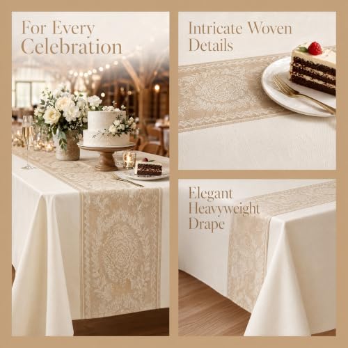 Rectangle Linen Tablecloth Retro Floral Spillproof Cloth, 55x70 Inch - color: Beige Hh, size: 55"x70"fits 4-6 seats (table length 46"-52")