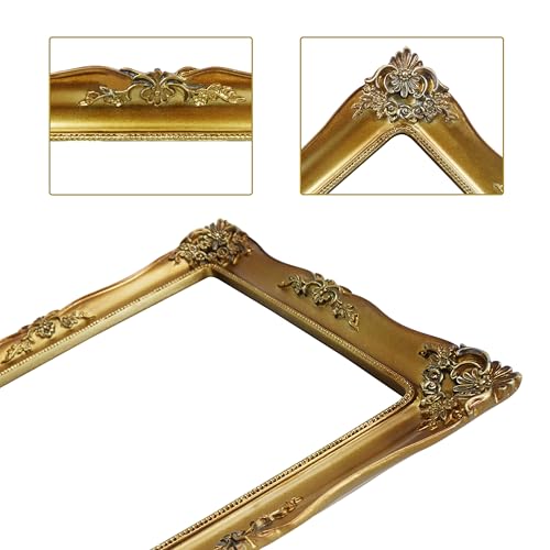 Gold Picture Frame for Canvas Paintings, Gallery Walls, DIY Craft Projects - color: Antique Gold - Straight Edges