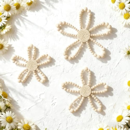 AceOrbit 3 Pcs Boho Daisy Flower Wall Decor, 6.69'', 7.87'', 9.84'' - size: 9.84'', 7.87'', 6.69', style: Wildflower