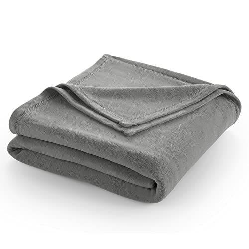 Twin/Twin XL Size Fleece Bed Blanket - Comfy Supersoft Fleece Blanket – All-Season, Light Weight, Luxuriously Soft - Throw Blanket for Couch and Sofa - Machine Wash - Grey - color: Grey, size: Twin/Twin XL