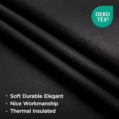 Joydeco Blackout Curtains 108 Inches Long, Thermal Insulated Black Out Curtains 2 Panels Set, Room Darkening Drapes for Living Room Window Rod Pocket Back Tab (W37 x L108 Inch, Black) - color: Black, size: 37"W x 108"L (Pack of 2)