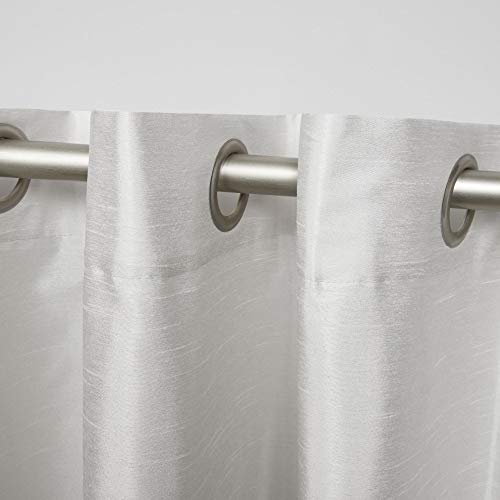 Exclusive Home Chateau Striped Faux Grommet Top Curtain Panel Pair, 54"x63", Black Pearl, Set of 2 - color: Black Pearl, size: 54"W x 63"L (Pack of 2)