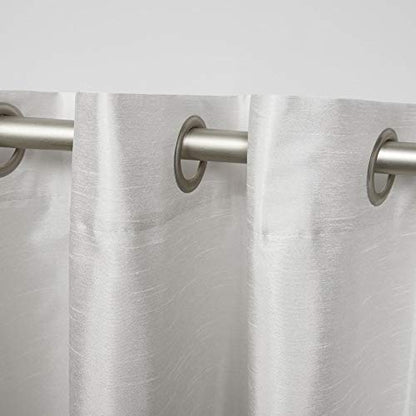 Exclusive Home Chateau Striped Faux Grommet Top Curtain Panel Pair, 54"x63", Black Pearl, Set of 2 - color: Black Pearl, size: 54"W x 63"L (Pack of 2)