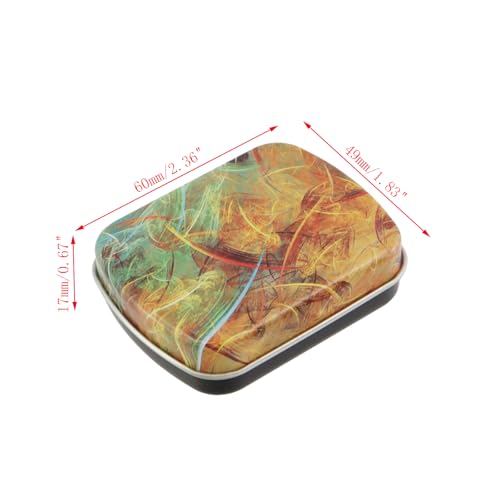 4pcs Saturn Pattern Empty Hinged Tin Box Metal Storage Box - color: Saturn
