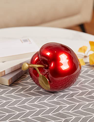 Apple Statue Fruit Sculpture Modern Decor Home Gift 7.0 Inch - color: Red