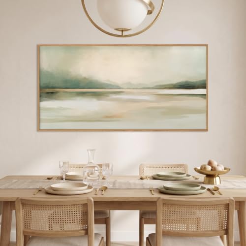 DRACIT Large Abstract Sage Green Pastel Framed Canvas Wall Art Set-20"x40" - color: Abstract Sage Green Pastel Wall Art, size: 40"L x 20"W