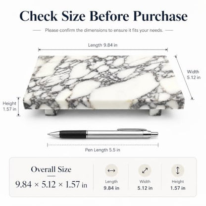 Marble Pedestal Tray for Perfume, Jewelry & Vanity Organizers - color: Calacatta Viola Marble-9.84 in