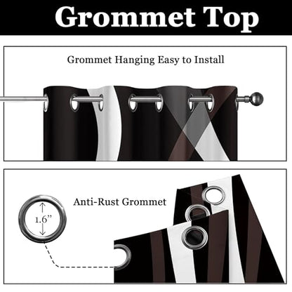 weesire Black and Brown Blackout Curtains, 52 x 63 Inch, Grommet, 2 Panels - color: P1-brown, size: 52"W x 63"L (Pack of 2)